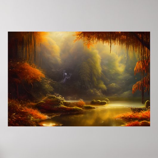 Klassiek landschap mooi Kleuren gouden herfst Poster (Voorkant)