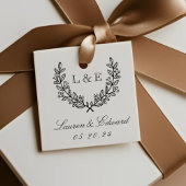 Klassiek laurier bruiloft initiaal monogram bedankjes labels