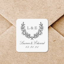 Klassiek laurier trouw initiaal monogram