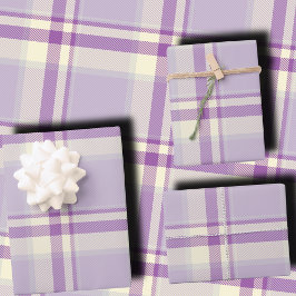 Klassiek lavendel geruit elegante feestdagen Kerst Inpakpapier Vel