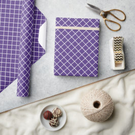 Klassiek lavendel paars wit ruitpatroon cadeaupapier