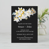 Klassiek lelie bloemendesign folie uitnodiging (Staand Voorkant)