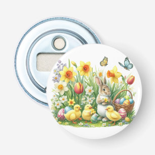 Klassiek/ lentekonijn/kip button flesopener