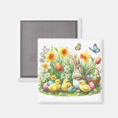 Klassiek/ lentekonijn/kip magneet (Voorkant / Achterkant)