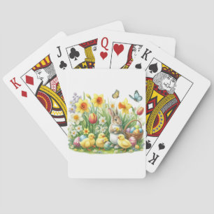 Klassiek/ lentekonijn/kip pokerkaarten