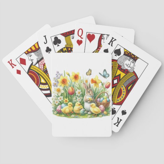 Klassiek/ lentekonijn/kip pokerkaarten (Achterkant)