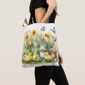 Klassiek/ lentekonijn/kip tote bag (Dichtbij)