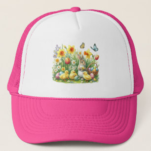 Klassiek/ lentekonijn/kip trucker pet