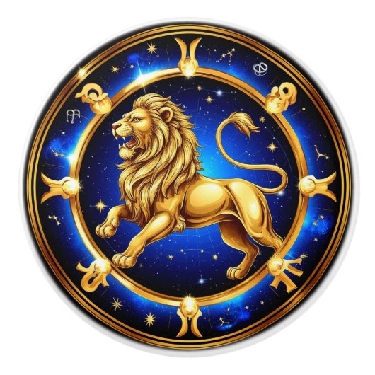 ♌Klassiek Leo-sterrenbeeldsymbool ♌ Keramische Knop (Voorkant)