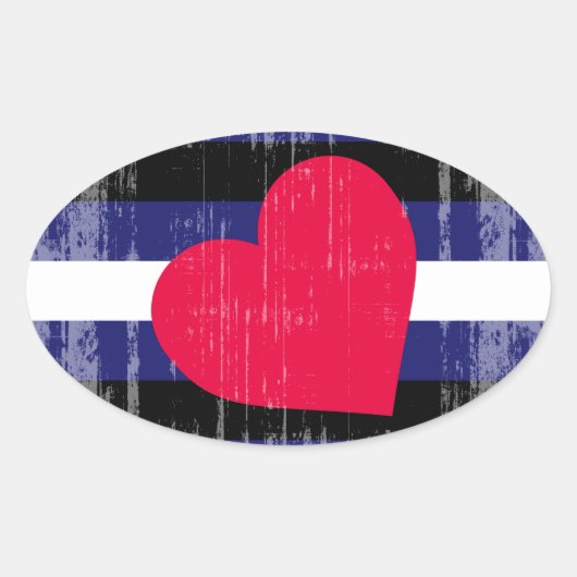 Klassiek leren trots ovale sticker (Voorkant)