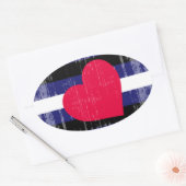 Klassiek leren trots ovale sticker (Envelop)
