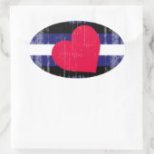 Klassiek leren trots ovale sticker (Tas)