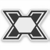 Klassiek Letter X Monogram Sticker (Voorkant)