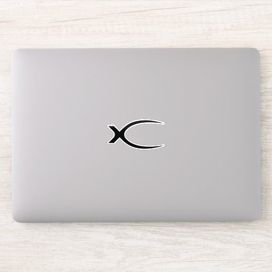 Klassiek letter X monogram Sticker (Computer)