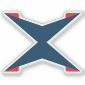 Klassiek Letter X Monogram Sticker (Voorkant)