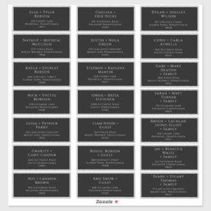 Klassiek lettertype   Zwarte adreslabels voor huwe Sticker