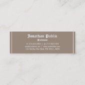 Klassiek lettertypeontwerp Professional elegant Mini Visitekaartje (Achterkant)