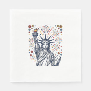 Klassiek Liberty Vuurwerk Patriottisch Vector Desi Servet