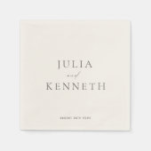 Klassiek licht beige eenvoudige neutrale bruiloft servet (Voorkant)