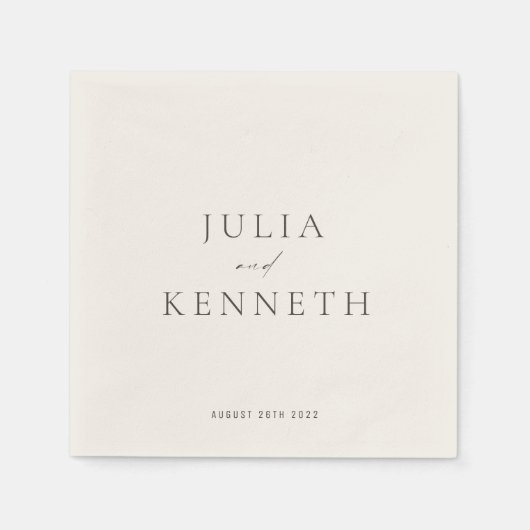 Klassiek licht beige eenvoudige neutrale bruiloft servet (Voorkant)