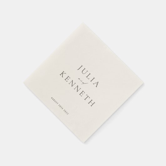 Klassiek licht beige eenvoudige neutrale bruiloft servet (Hoek)