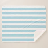 Klassiek licht blauw en wit gestreept sherpa deken (Voorkant (horizontaal))