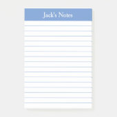Klassiek licht blauw, persoonlijk gelinkt post-it® notes (Voorkant)