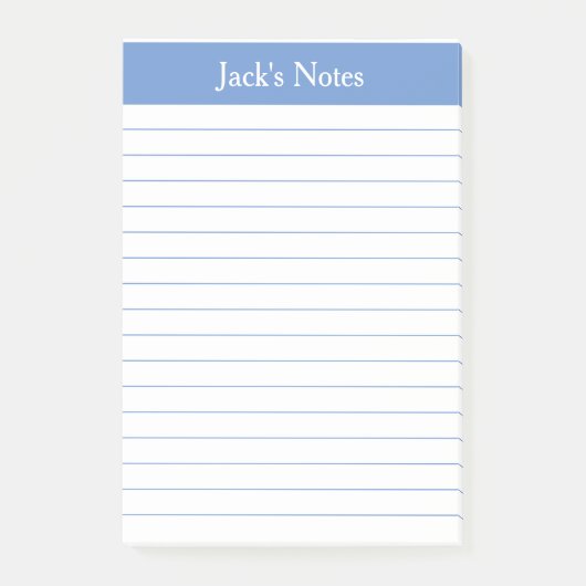 Klassiek licht blauw, persoonlijk gelinkt post-it® notes (Voorkant)