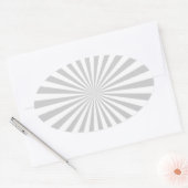 Klassiek licht grijs draaiend wiel ovale sticker (Envelop)