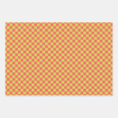 Klassiek licht groen, roze geruit inpakpapier vel (Voorkant 3)