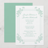 Klassiek Licht Jade Wit Bloemenswirls Na Huwelijk Kaart (Voorkant / Achterkant)