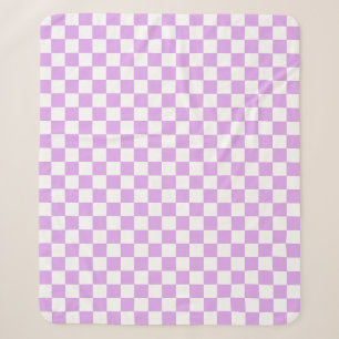 Klassiek licht lavendel schaakbordpatroon sherpa deken
