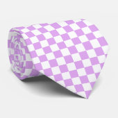 Klassiek licht lavendel schaakbordpatroon  stropdas (Opgerold)