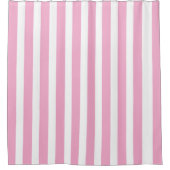 Klassiek Licht Roze en Wit Gestreept Douchegordijn (Voorkant)