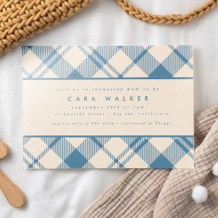 Klassiek lichtblauw beige speldenjongen Baby showe Kaart