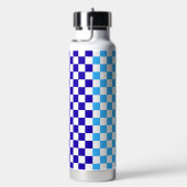 Klassiek lichtblauw dambordpatroon  waterfles (Rechts)