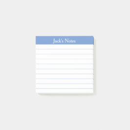 Klassiek lichtblauw gelinieerd gepersonaliseerd ge post-it® notes