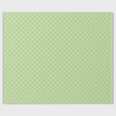 Klassiek lichte voorjaarsgroene witte ruitjesprint cadeaupapier (Vlak)