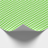 Klassiek lichtgroen en wit houndstooth patroon cadeaupapier (Hoek)
