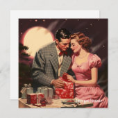 Klassiek liefdeskoppel rode harten Valentijn Feestdagenkaart (Voorkant / Achterkant)