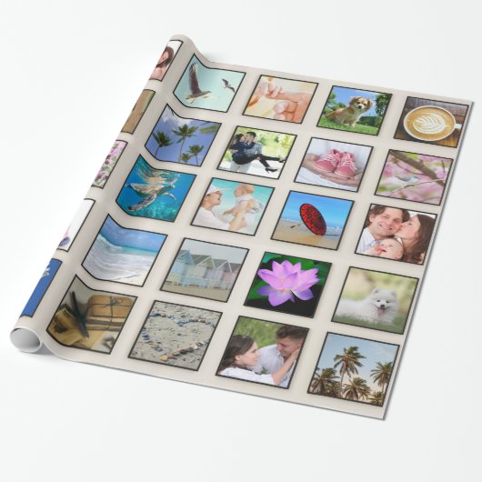 Klassiek Lijst Aangepast fotocollage Cadeaupapier (Uitgerold)