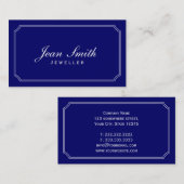 Klassiek Lijst donkerblauwe juwelen Visitekaartje (Voorkant / Achterkant)