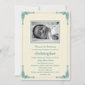 Klassiek Lijst Foto Baptism/Christening Uitnodigin Kaart (Voorkant)