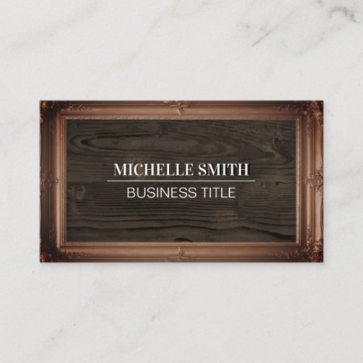 Klassiek Lijst | Houtkorrels | VINTAGE Visitekaartje (Voorkant)