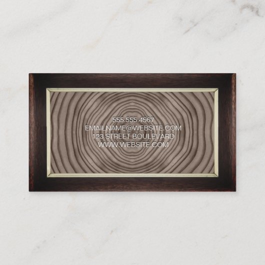 Klassiek Lijst | Houtkorrels | VINTAGE Visitekaartje (Achterkant)