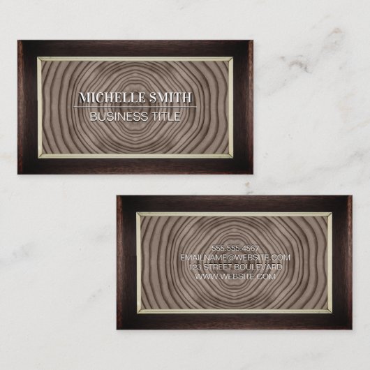 Klassiek Lijst | Houtkorrels | VINTAGE Visitekaartje (Voorkant / Achterkant)