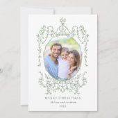 Klassiek  Lijst Vrolijke Kerstfoto Feestdagenkaart (Voorkant)