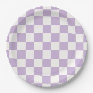 Klassiek Lila Gingham Picknick Papieren Bordje