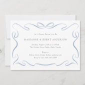 Klassiek lint blauw Baby shower Kaart (Voorkant)