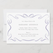 Klassiek lint Paarse Vrijgezellenfeest Kaart (Voorkant)